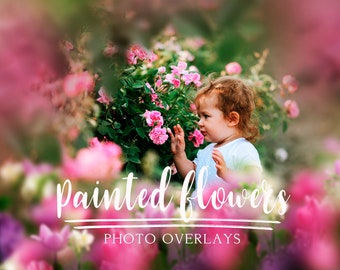 40 Painted flowers photo overlays