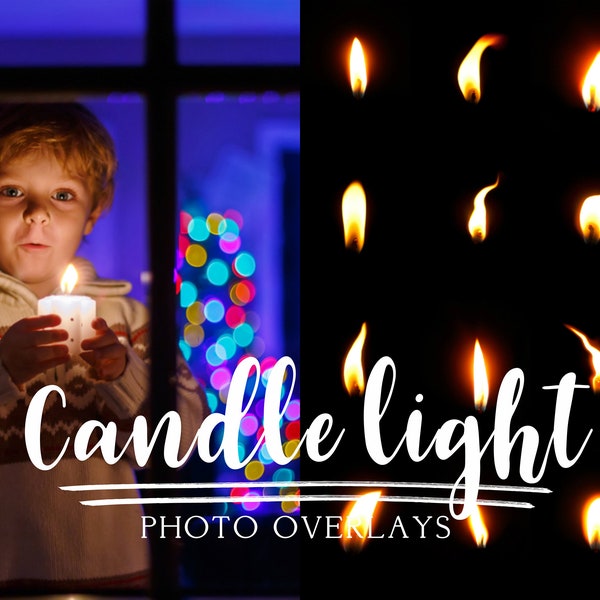 Candle light photo overlays