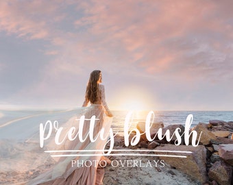 Pretty blush sky photo overlays