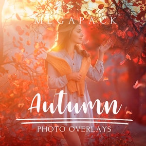 80 Autumn Megapack photo overlays, Rain overlays, Fog overlays, Falling leaves overlays, Autumn sky overlays, Autumn textures