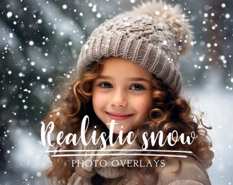 45 Realistic Snow Photo Overlays, winter photo overlays, falling snow photo effect