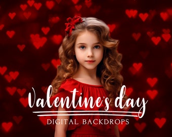 Valentine's day digital backdrops, heart light digital backgrounds