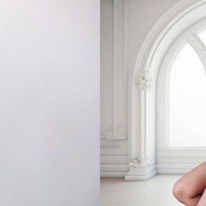 White arch studio digital backdrops, maternity backgrounds, white studio backdrops image 5