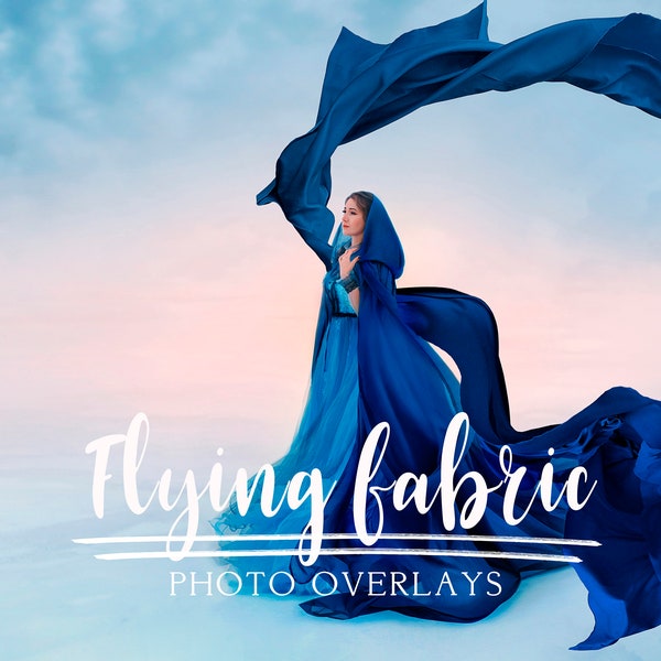 Flying fabric photo overlays