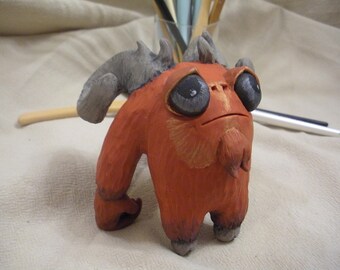 Polymeer klei schepsel Imp 'Gehoornde sikje' door LesserBeings