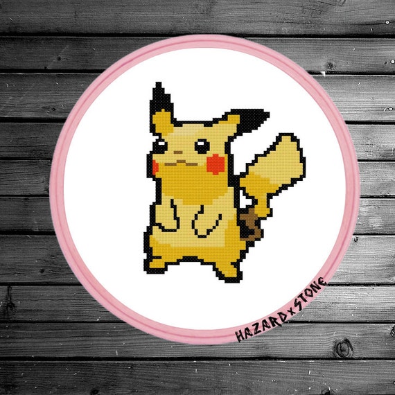 Patrón De Punto De Cruz De Pokémon Pikachu De Píxeles - Etsy España