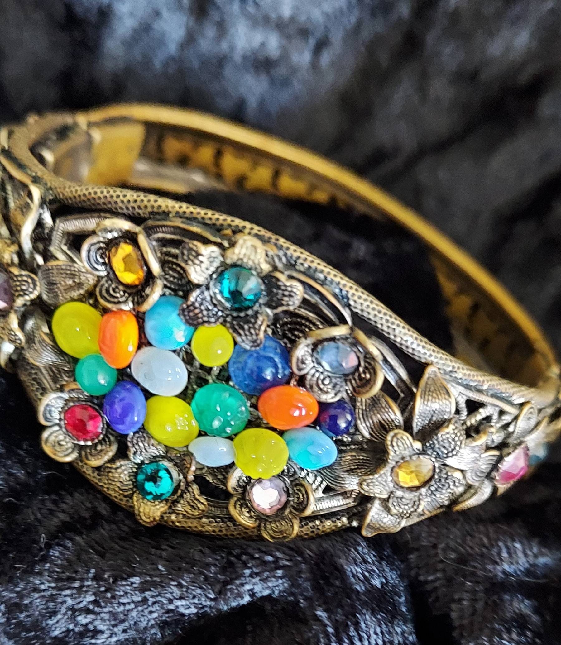 A Superb Antique Max Neiger Czech bohemian Bracelet. Etsy