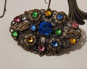 Beautiful Colourful Czech Art Deco Brooch.