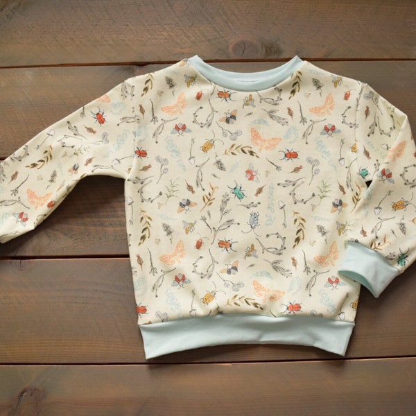 Langarmshirt : Insekten, Käfer Baby Kleinkind Shirt, neutrale Käfer Bio Kleinkind Shirt, Baby Shirt Insekt