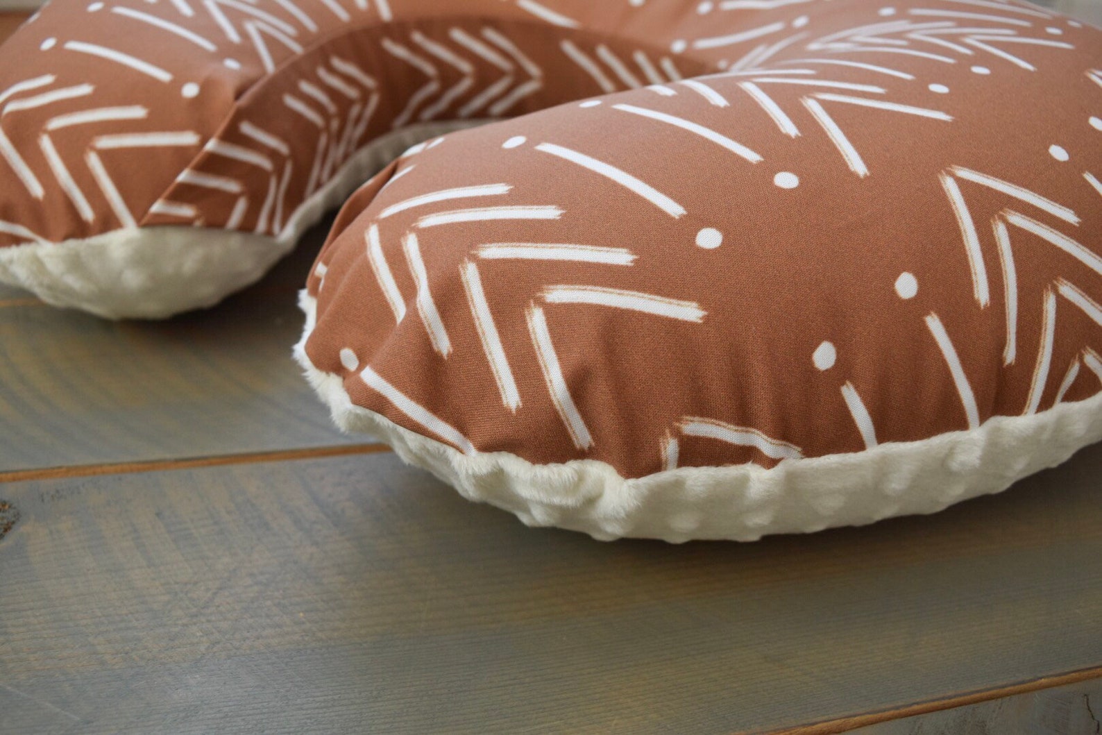 Nursing Pillow Cover Rust Mudcloth Rust Boho Nursing Pillow Etsy