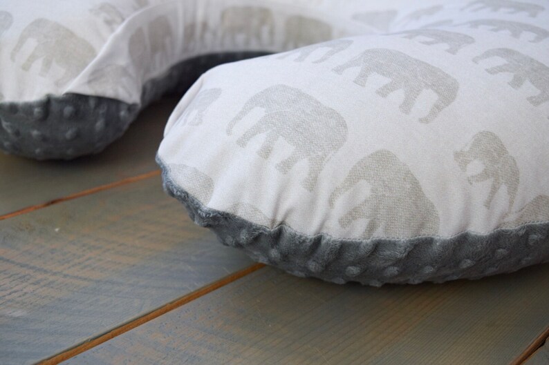 Nursing pillow cover gray elephant grey elephants cover for Etsy