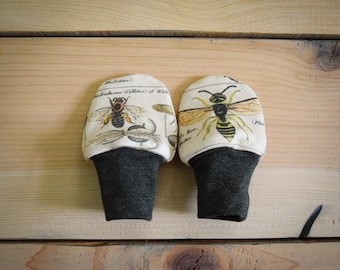 newborn scratch mittens : bugs, insect bee organic mountain baby mittens