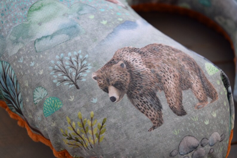 Nursing pillow cover northern animals bison deer goose Etsy