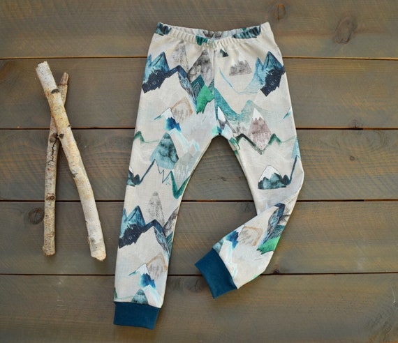 Leggings para bebés pequeños: montañas azules pantalones de | Etsy México