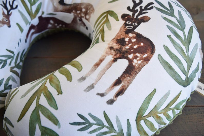 Nursing Pillow Cover Deer Watercolor Woodland for Boppy Etsy
