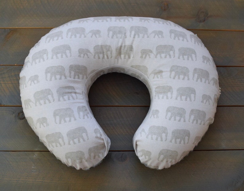 Nursing pillow cover gray elephant grey elephants cover for Etsy