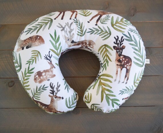 Nursing Pillow Cover Deer Watercolor Woodland For Boppy Etsy