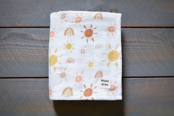 Swaddle Blanket Sunshine Rainbows Muslin Rainbow Sun Baby Swaddle Organic Swaddle Blanket Rainbows Sun Swaddle Etsy Canada