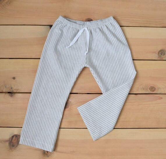 Linen Pants Gray Stripe Linen Pants Baby Toddler Toddler Etsy