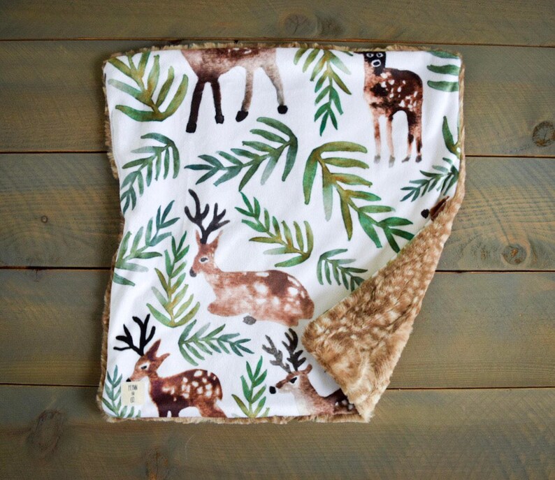 Lovey deer deer baby blanket security blanket woodland Etsy