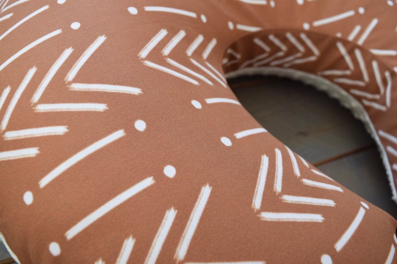 Nursing Pillow Cover Rust Mudcloth Rust Boho Nursing Pillow Etsy