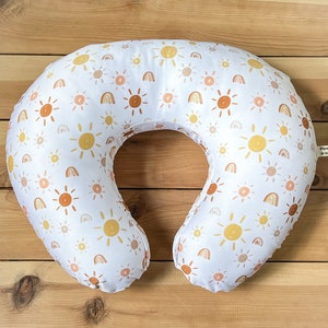 nursing pillow cover : sunshine rainbows, sun nursing pillow cover, rainbow nursery decor, sunshine cover, rainbow baby