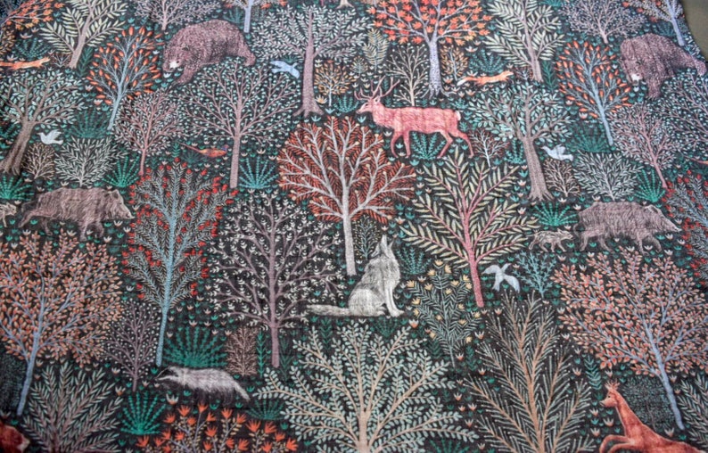 Swaddle Blanket Autumn Animals Muslin Bear Fox Deer Baby Etsy