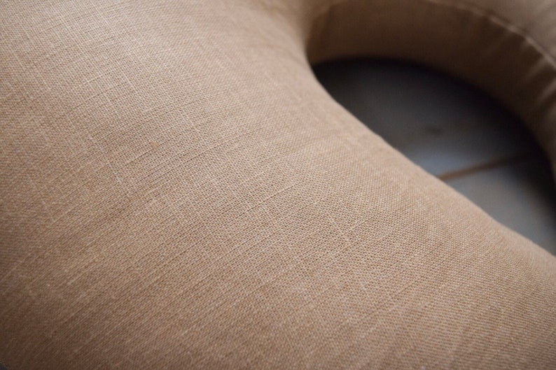 Nursing Pillow Cover Ginger Linen Brown Linen Nursing Etsy