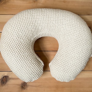 nursing pillow cover : natural waffle linen, waffle linen pillow cover, nursing pillow slipcover beige, waffle linen pillow