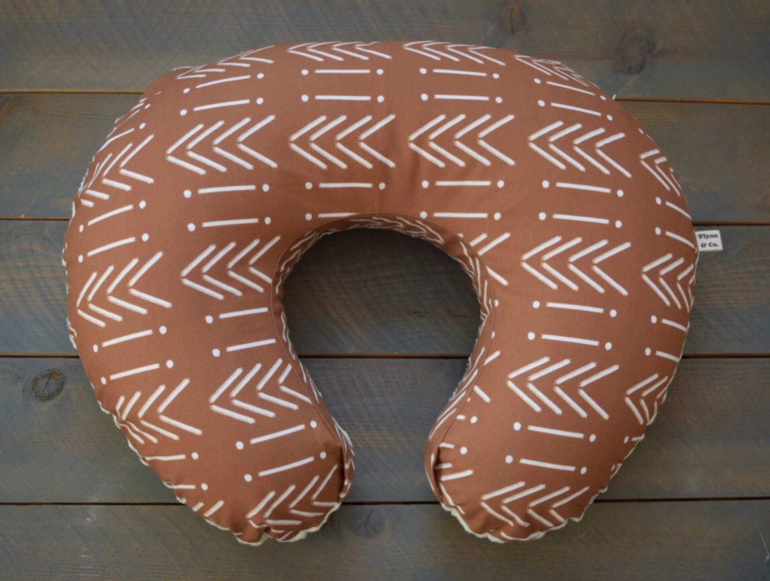 Nursing Pillow Cover Rust Mudcloth Rust Boho Nursing Pillow Etsy