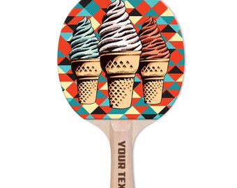 Designer Ice Cream Nation Ping Pong Paddle Table Tennis Custom