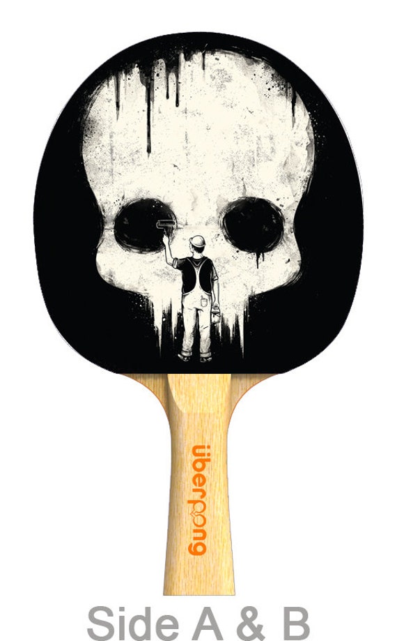 Designer Paint It Black Ping Pong Paddle Table Tennis Custom Etsy