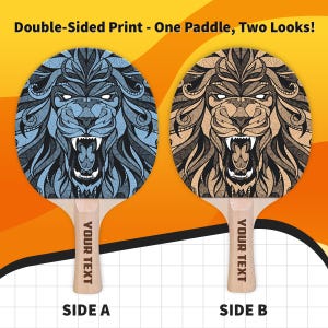 Designer roar ping pong paddle