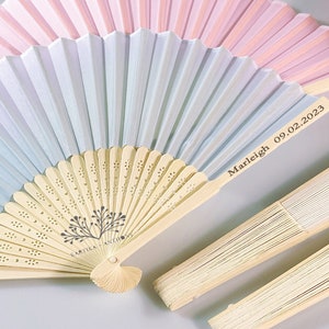 Princess Pink Floral Folding Hand Fans Bamboo Silk Folding Fan Handheld Fans  With Tassel Wedding Reception Bridal Souvenir Summer Fans -  Israel