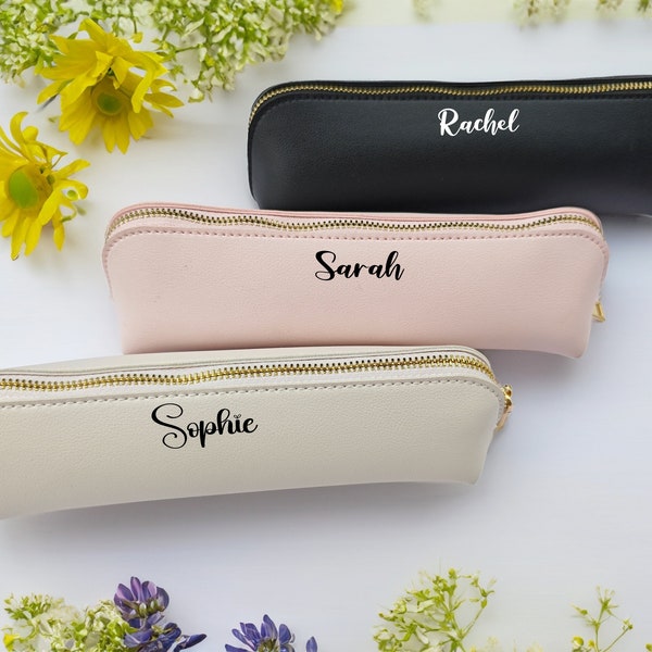 Personalized pencil case, Custom pencil pouch, Pen case, Aesthetic pouches, Leather pen bag, Pencil case, Mother days gift, Gift for mom