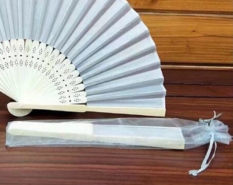 White Organza Fan bag, Batch fan bag ,Wedding fan packaging