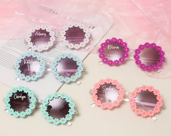 Flower Girl Gift Sunglasses, Daisy Sunglasses, Personalized Flower Girl Gift,Adult Daisy Sunglasses，Wedding Favors, Destination Wedding