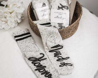 bridesmaid socks, proposal socks, bridal party socks, wedding socks, bridesmaid proposal gift, non-slip
