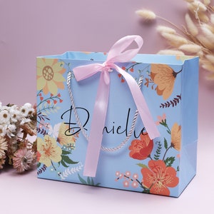 Waldhandtasche ， Blumenmuster-Tasche ， Brautjungfer Tragetaschen, personalisierte Brautjungfer-Taschen, Brautparty-Brautjungfer-Geschenke