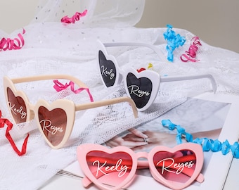Gafas de sol con forma de corazón, gafas de sol para novia y bebé, gafas de sol para despedida de soltera, regalos de playa para despedida de soltera, regalos para despedida de soltera, regalo para dama de honor