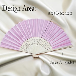 White Fabric FanGrade A Bamboo Ribs Wedding Party Favour Handheld Fan image 4