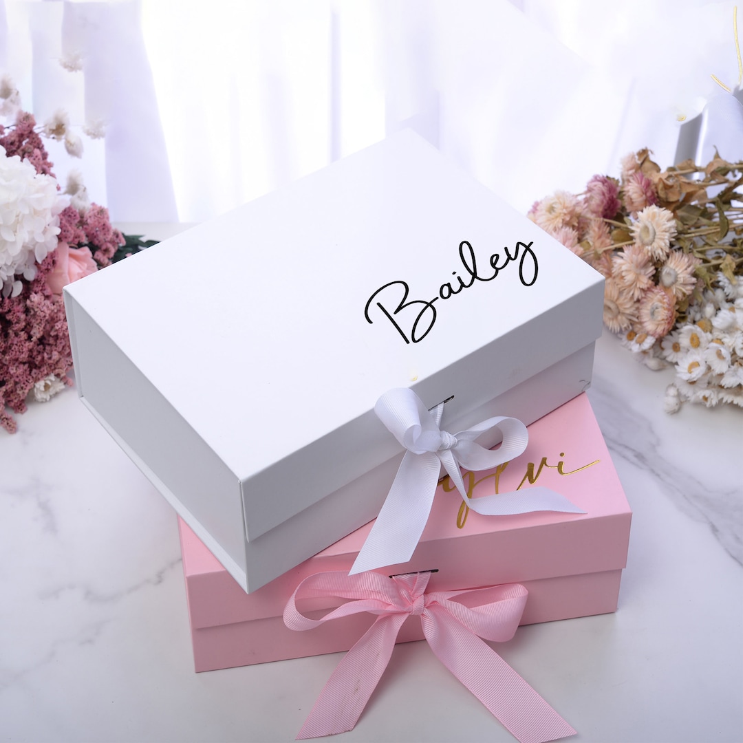 Custom Gf Box Custom Gift Box, Personalized Bridesmaid Gift Box With Name, Maid of ...