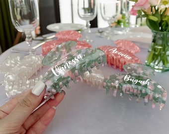 Personalized Hair Claw, Custom Hair Claw, Bridesmaid Gift Wedding Gift Hair Accessories for Her,Acetate Marble Hair Claws