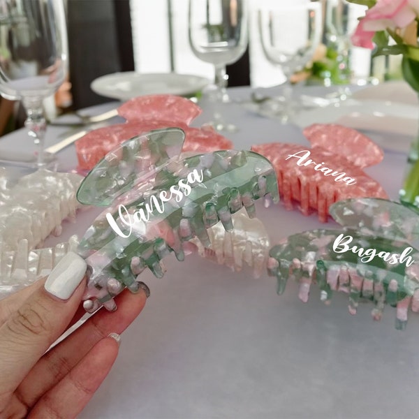 Personalized Hair Claw, Custom Hair Claw, Bridesmaid Gift Wedding Gift Hair Accessories for Her,Acetate Marble Hair Claws