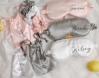 Personalised Satin Eye Mask set ,Sleep Mask,Bridesmaid Eye Mask for Bridal Party
