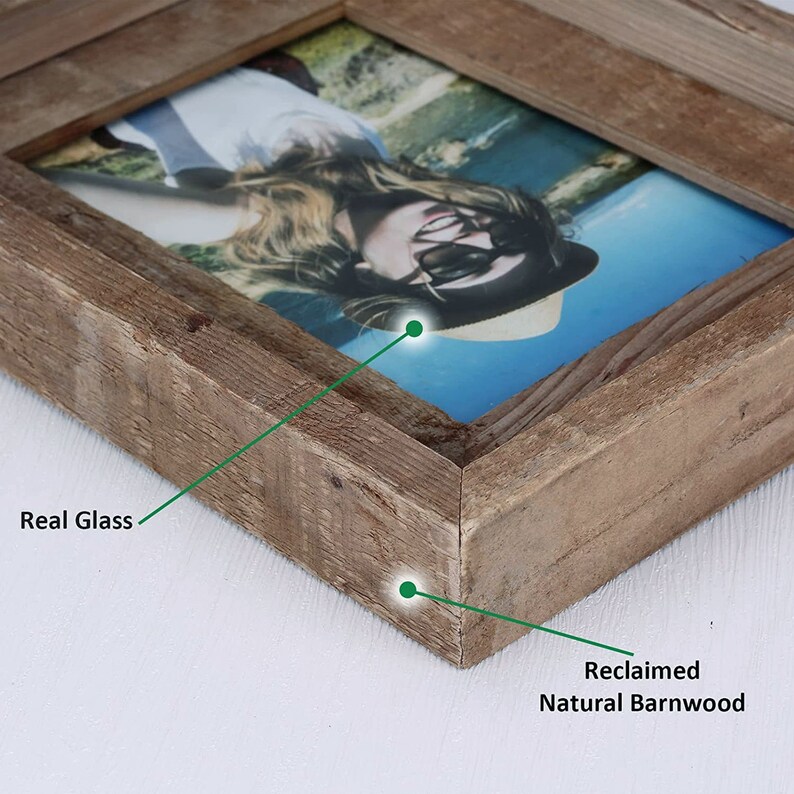Reclaimed Wood Photo Frame Farmhouse Wall Decor Rustic Wood Etsy