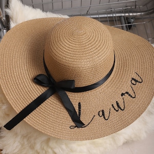 Personalisierte Floppy Beach Hats , Mrs. Strandhut, Brautjungfer Geschenk, Sommerhut, Strandhut mit Namen