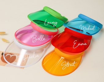 Custom Plastic sun visors, Bridesmaids sun visor, Bachelorette beach party gifts, Bridesmaids gifts, Bachelorette sun visors