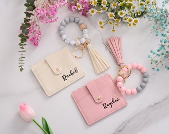 Personalized Soft Leather Bifold Wallet for Women Evening Clutch，Credit Card Holder with Name,Bridesmaid gift,Gift for her
