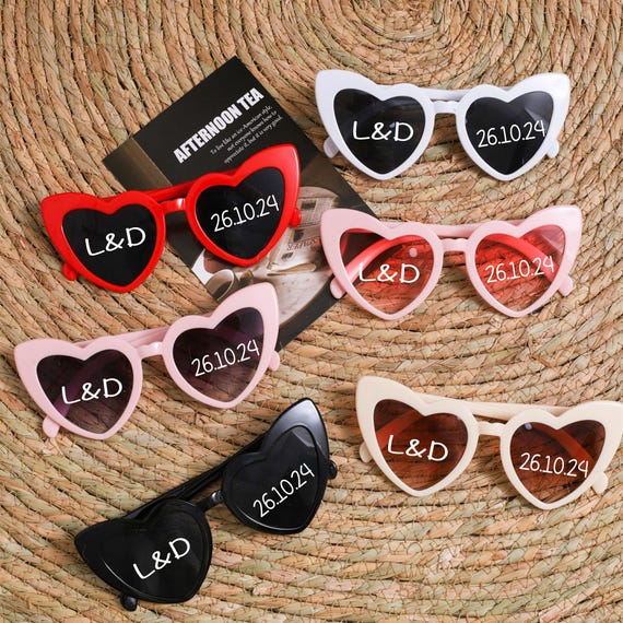 Lunettes De Soleil Cœur Sans Monture - Lot De 2 - UV400 - Unisexe - Style Rétro Années 70